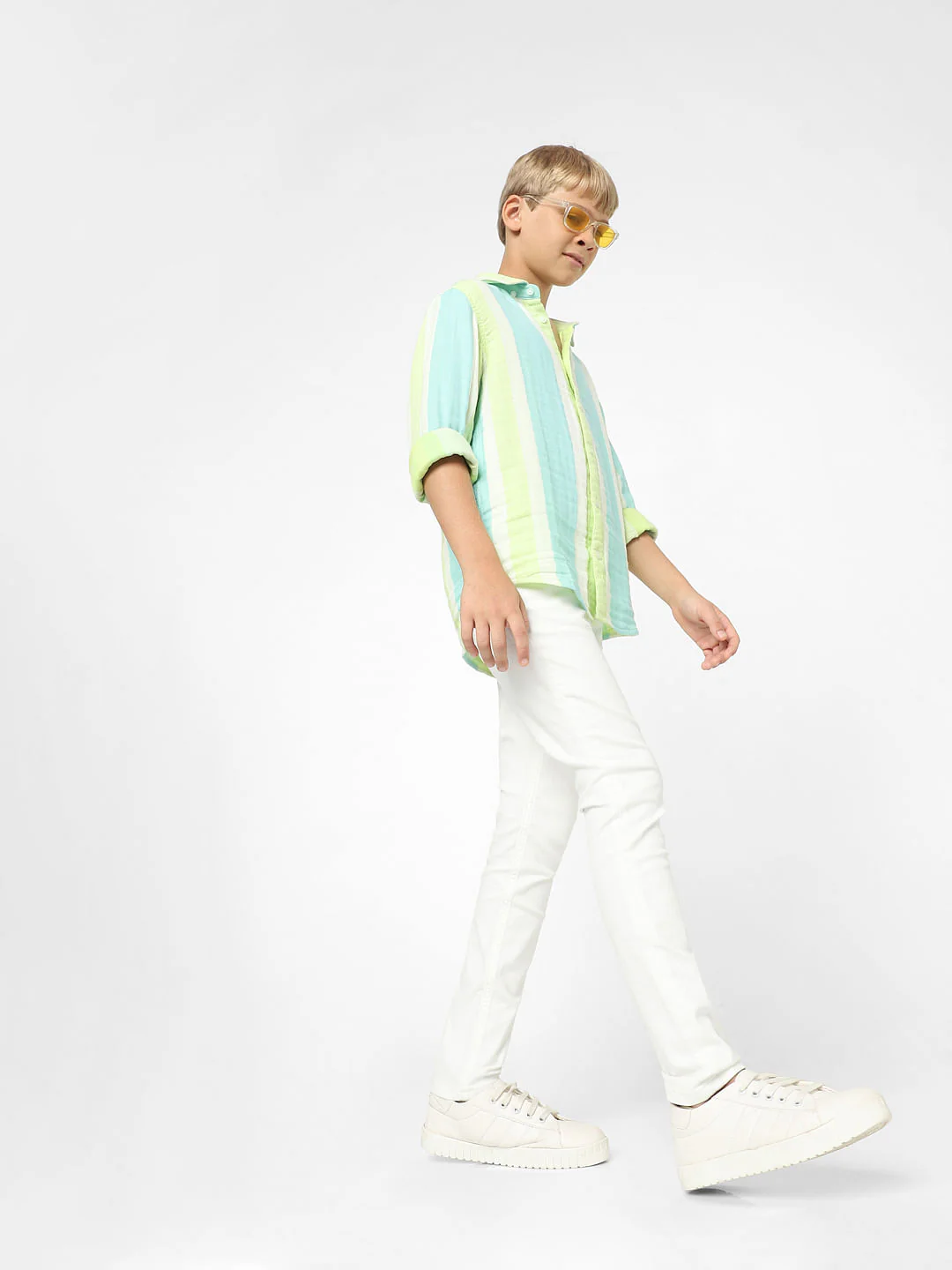 Boys Off-White Mid Rise Glenn Slim Jeans