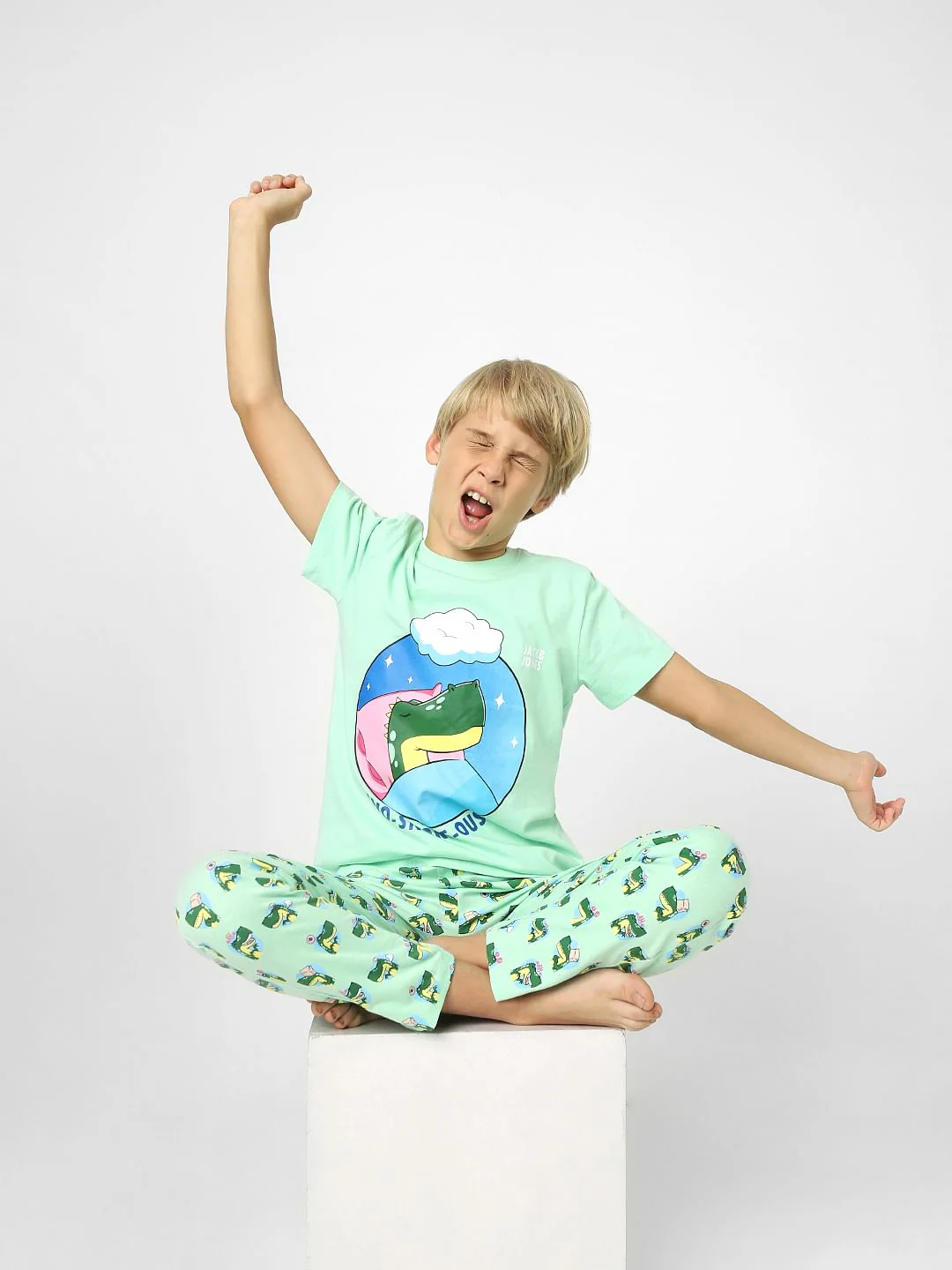 Boys Blue T-shirt & Pyjama Night-Suit Set