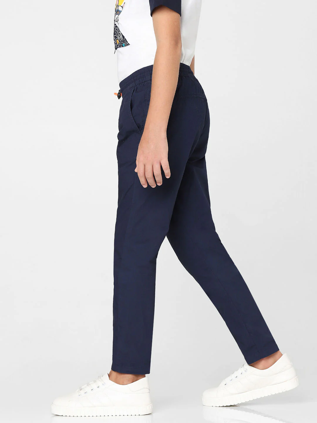 BOYS Blue Mid Rise Panelling Pants - Image 3