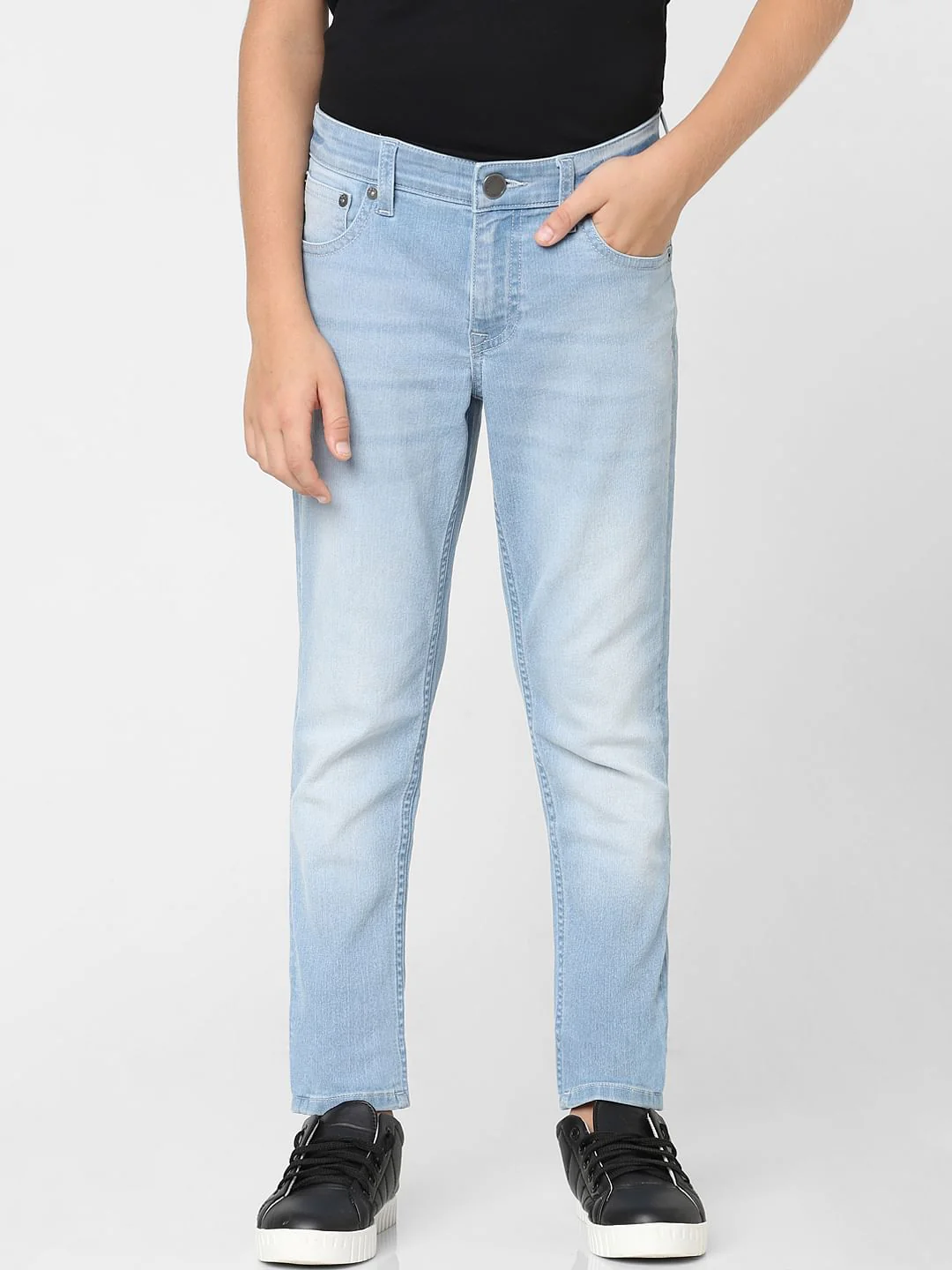Boys Light Blue Mid Rise Glenn Slim Jeans - Image 2