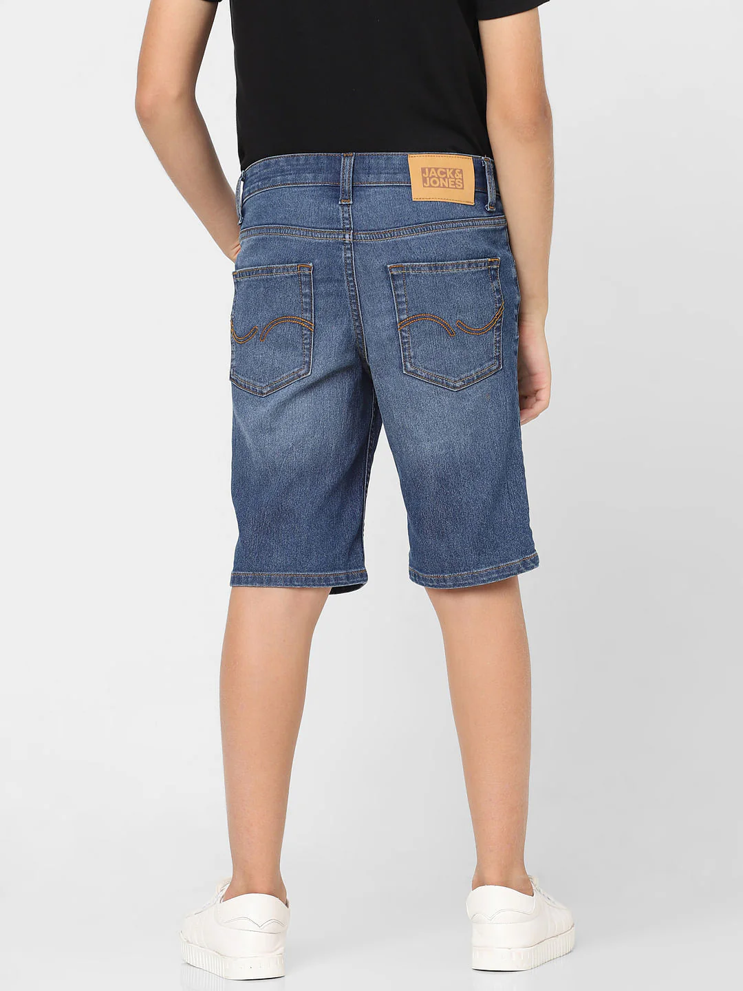 Boys Blue Mid Rise Denim Shorts - Image 4