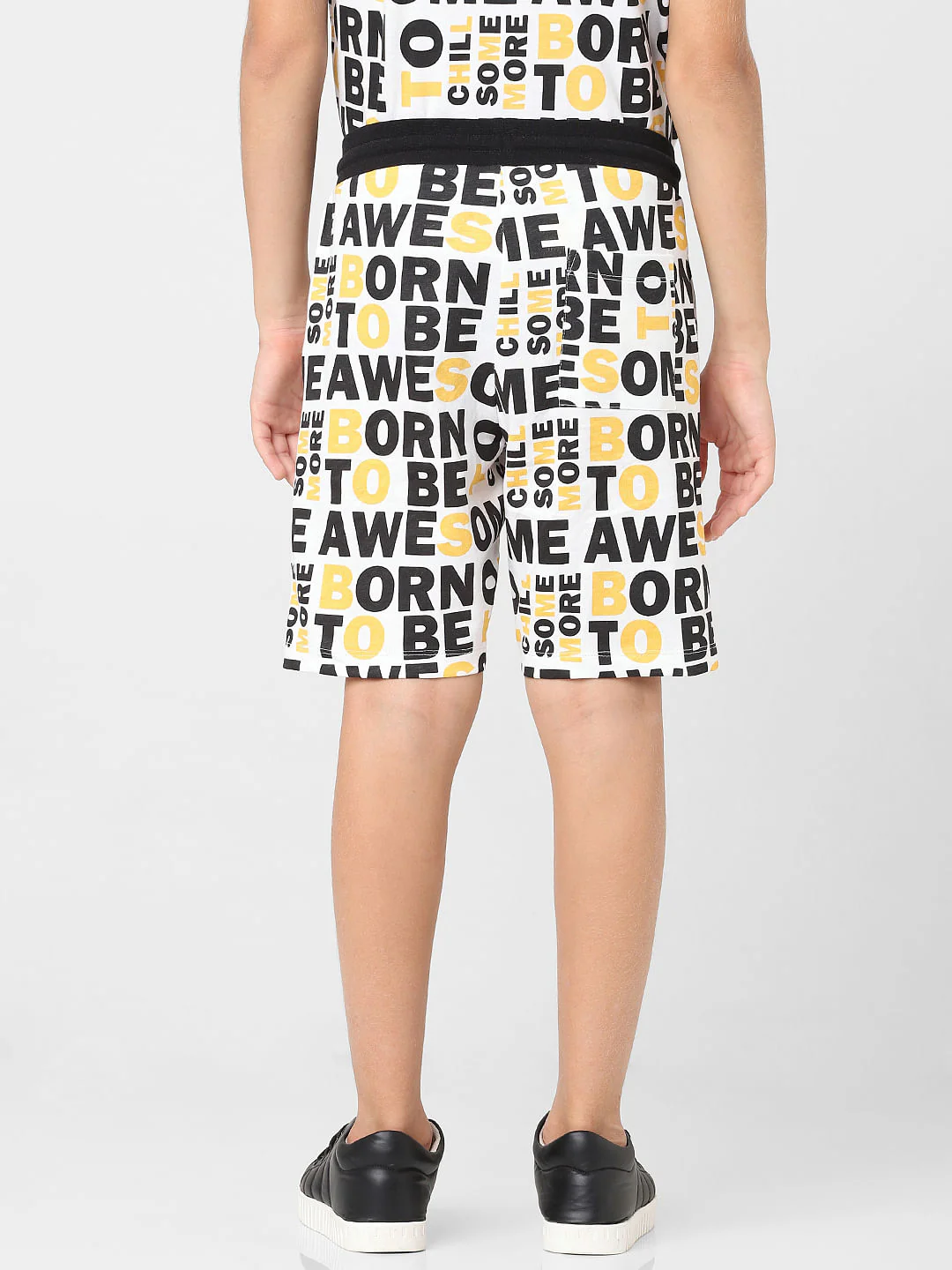 White Printed Co-ord Sweatshorts - Image 4