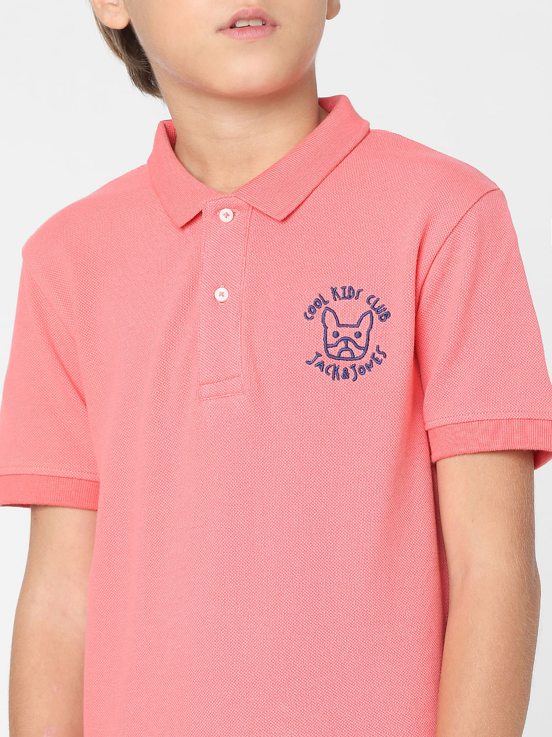 Boys Peach Polo T-shirt - Image 5