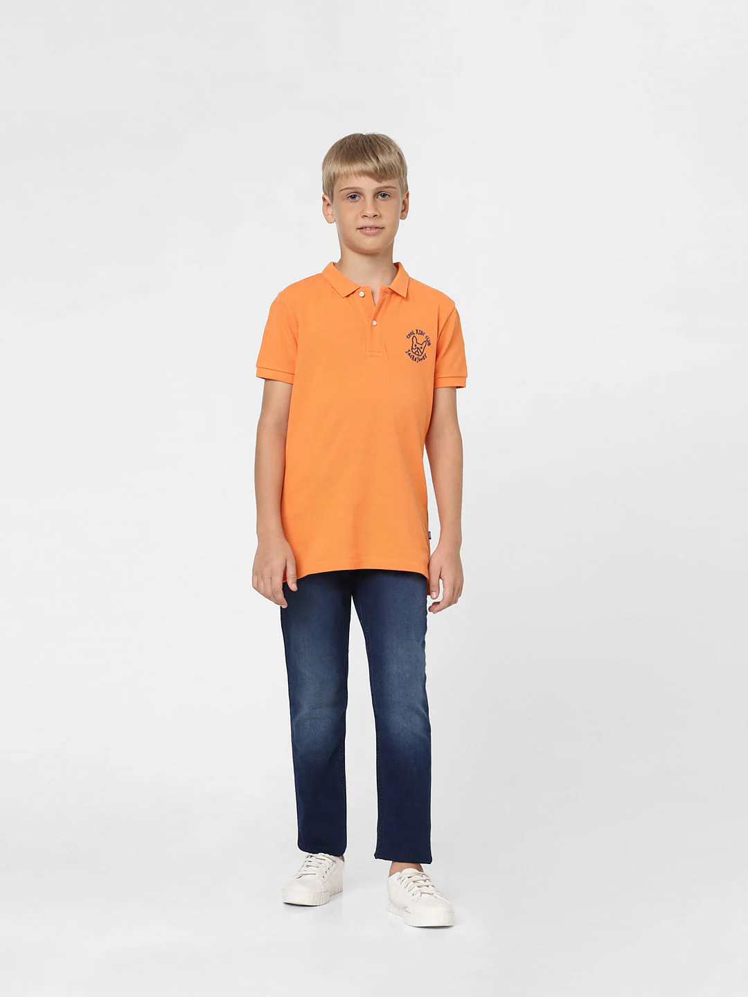 Boys Orange Polo T-shirt - Image 6