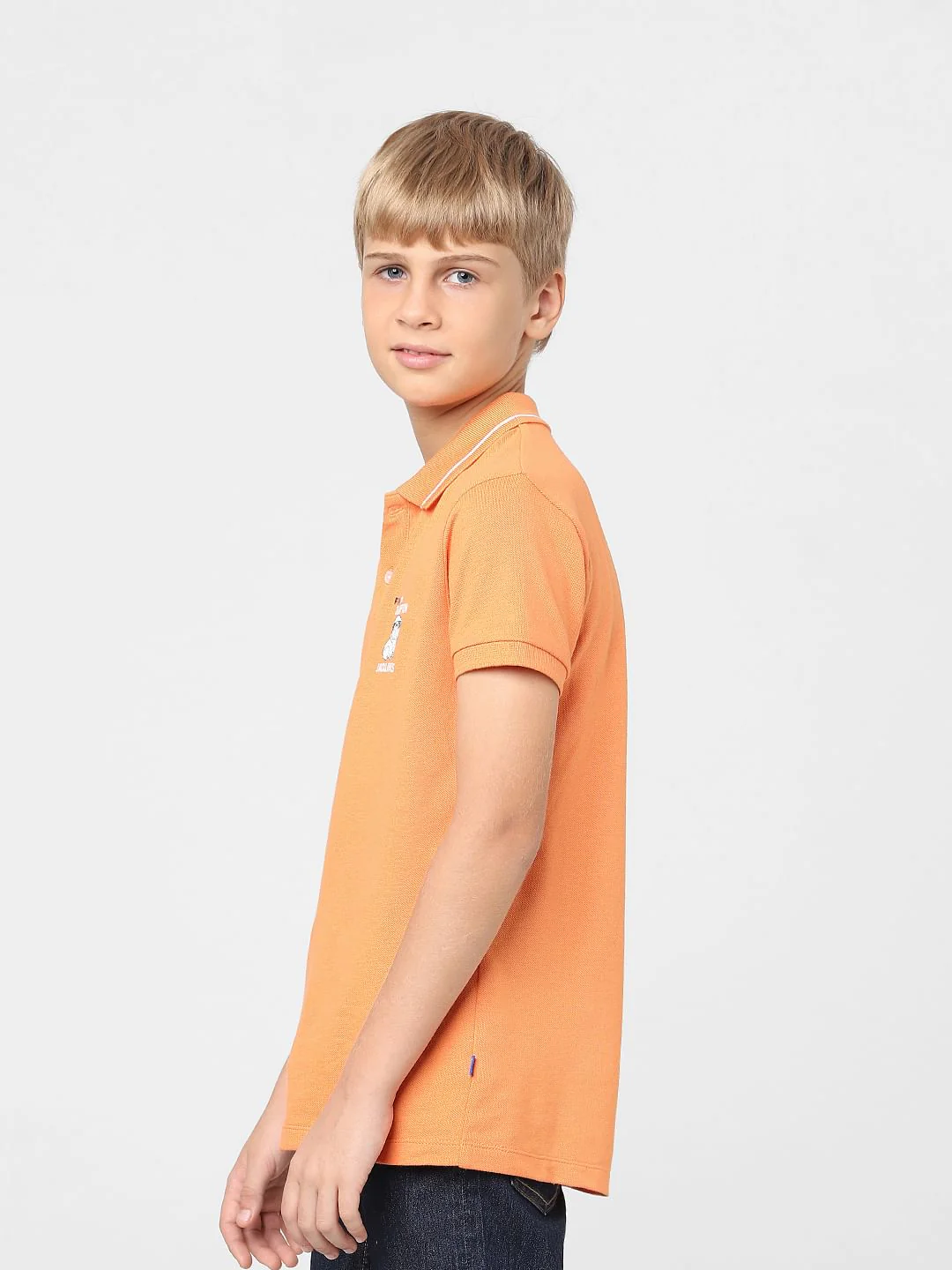 Boys Orange Polo T-shirt - Image 3