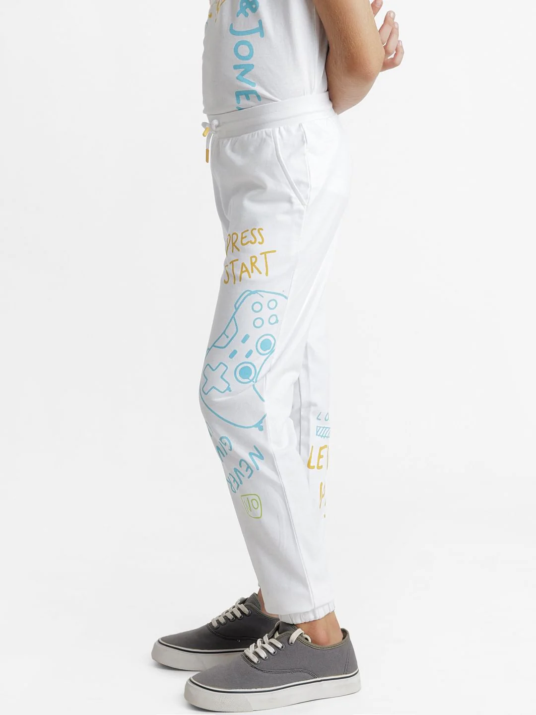 White Gamer Print Co-ord Set Sweatpants - Image 3