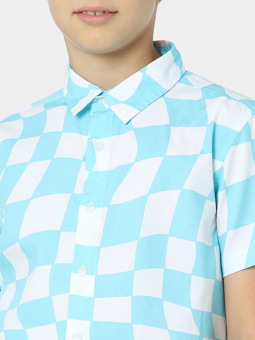 BOYS White Check Print Shirt - Image 5