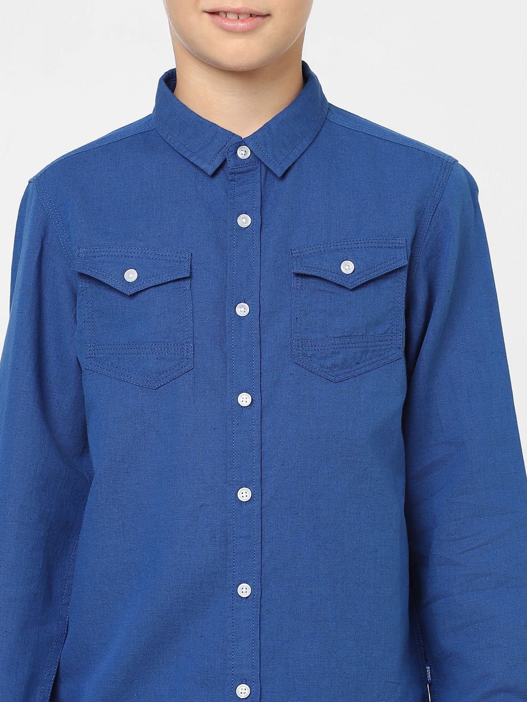 Boys Blue Full Sleeves Shirt - Image 5