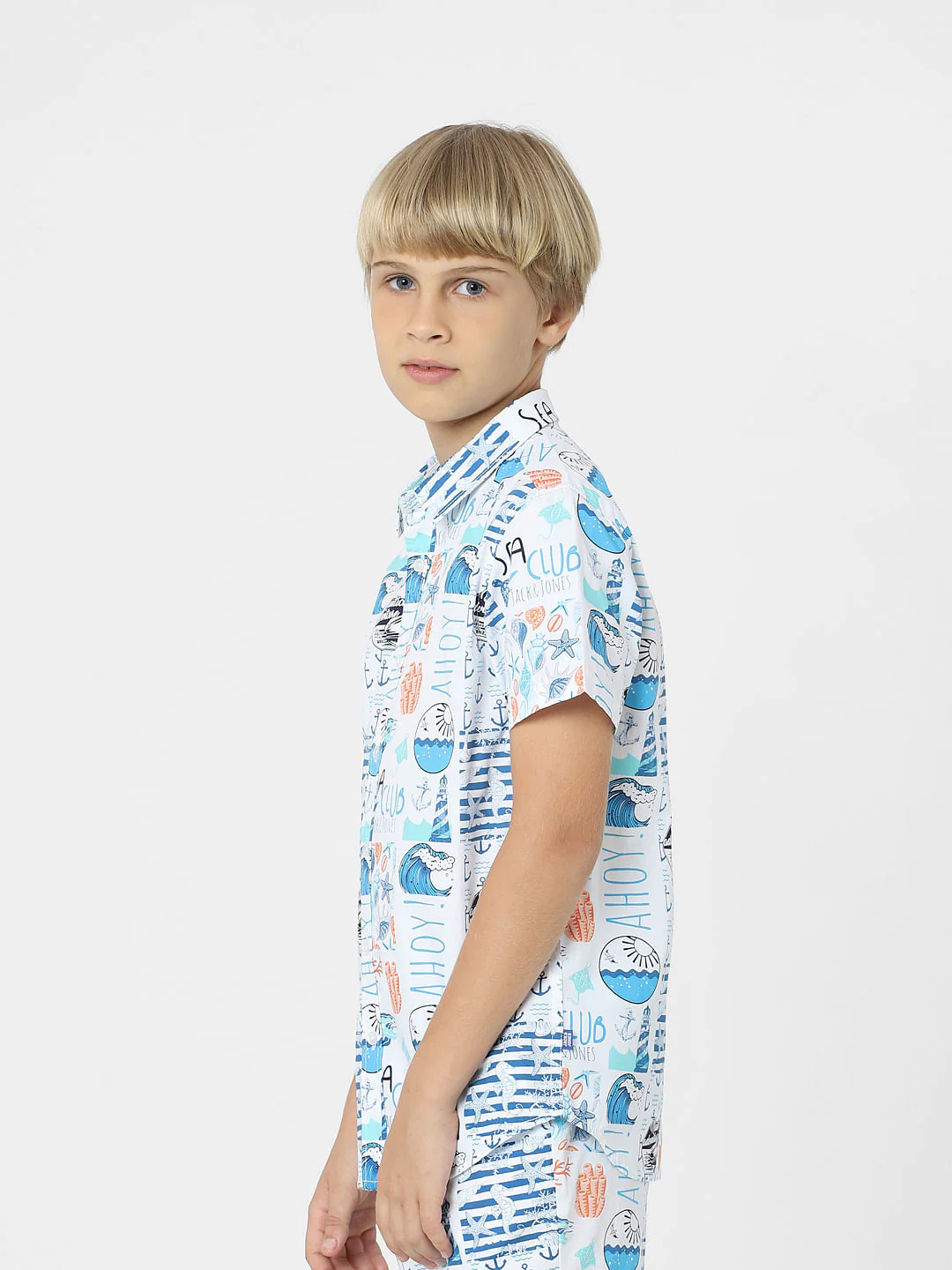 BOYS White Abstract Print Shirt - Image 3