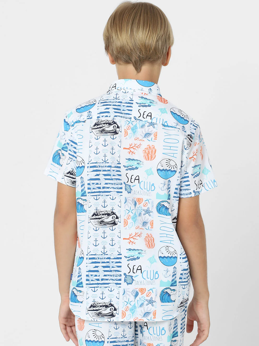BOYS White Abstract Print Shirt - Image 4