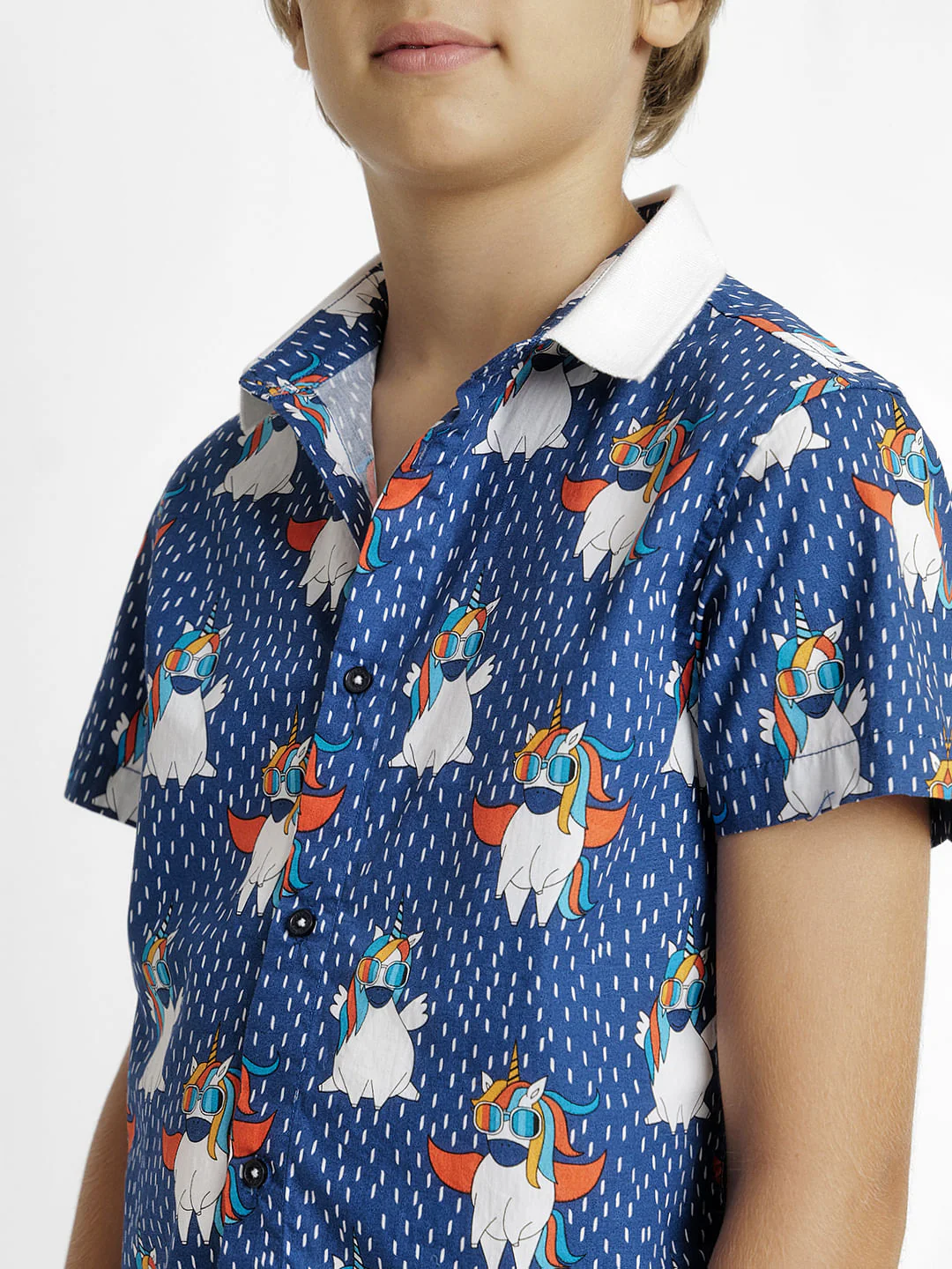 Blue Unicorn Print Co-ord Set Shirt - Image 5