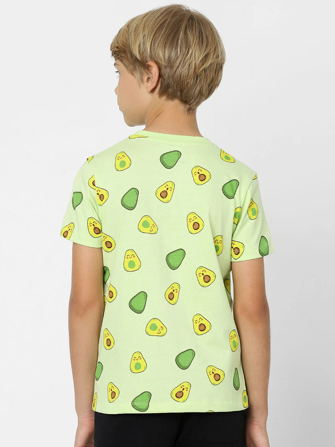 Boys Green Avocado Print Crew Neck T-shirt - Image 4