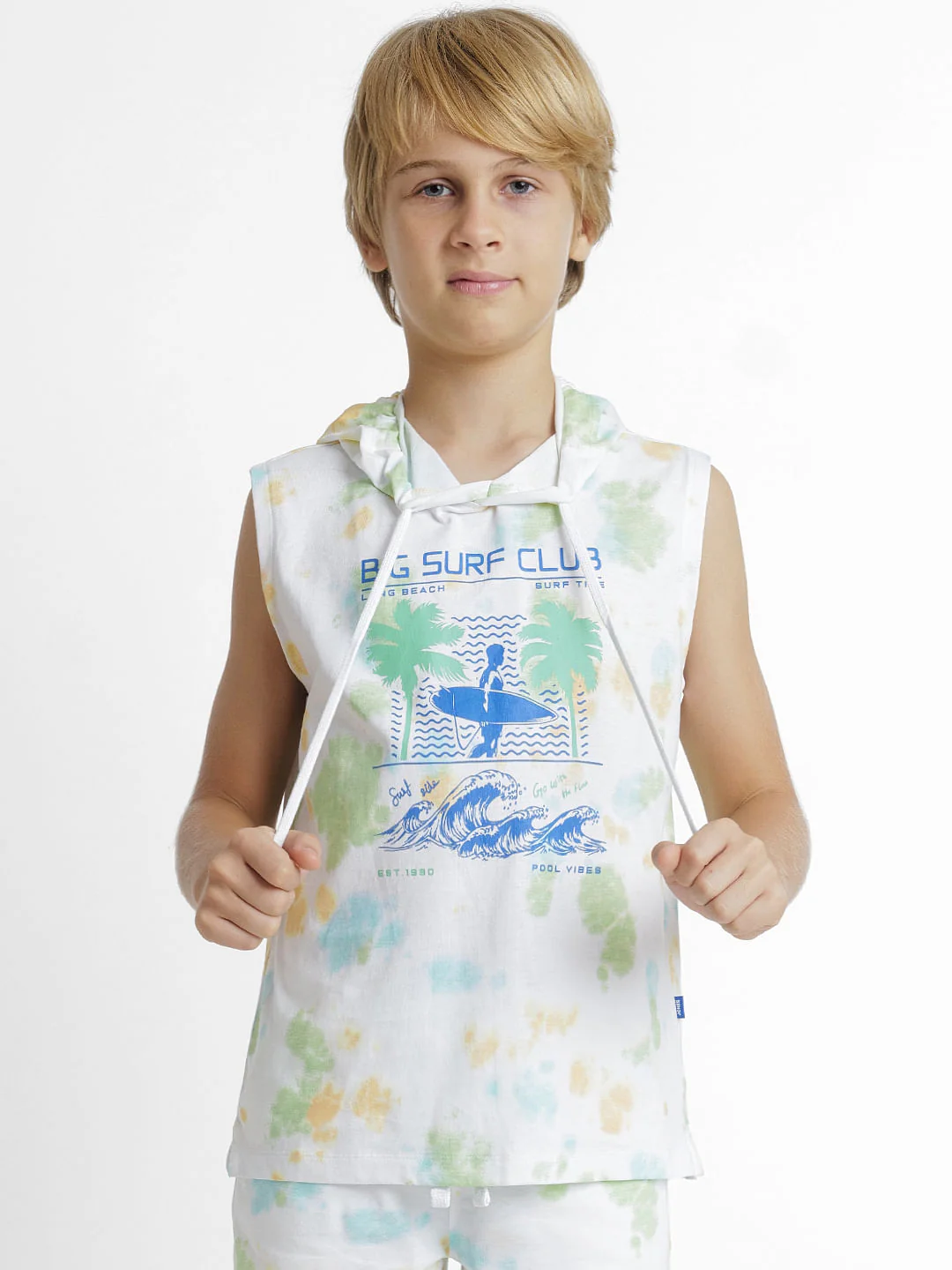 Ash Green Tie-Dye Co-ord Set Hoodie T-shirt - Image 2