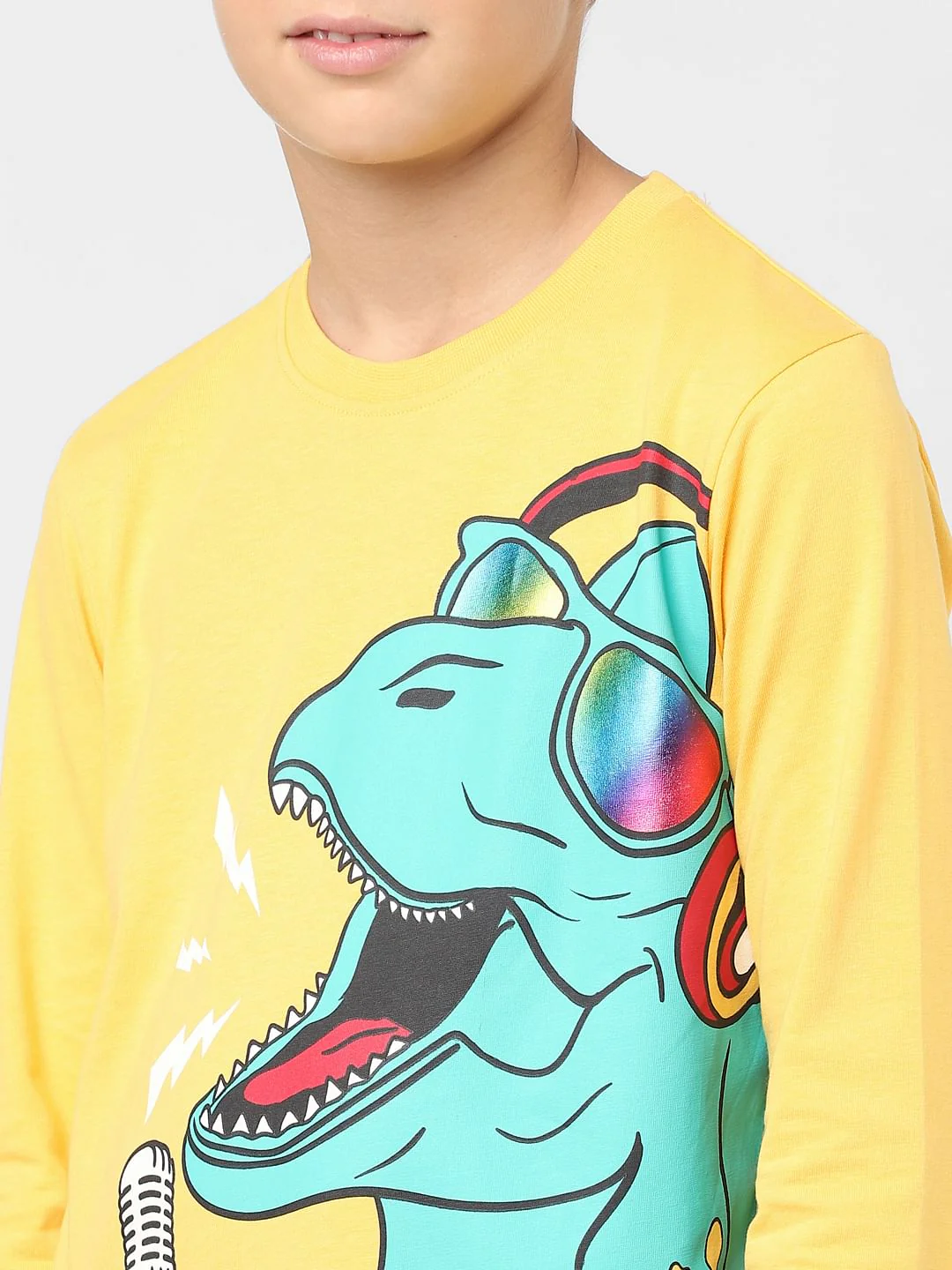 Boys Yellow Dino Print T-shirt - Image 5