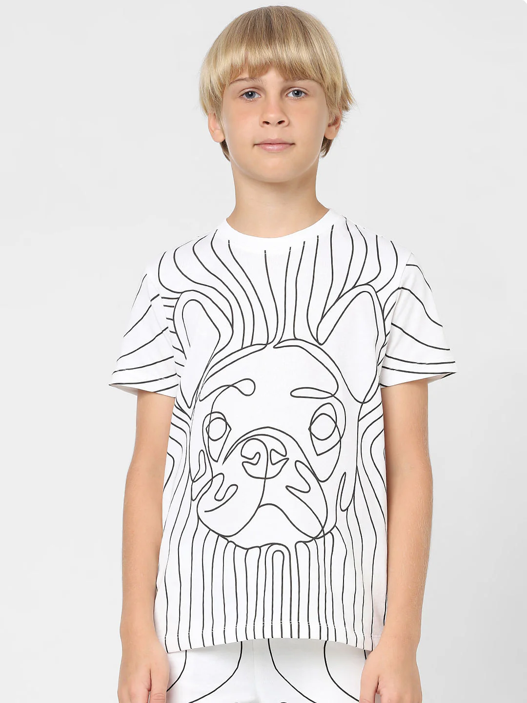 Boys White Printed Co-ord T-shirt - Image 2