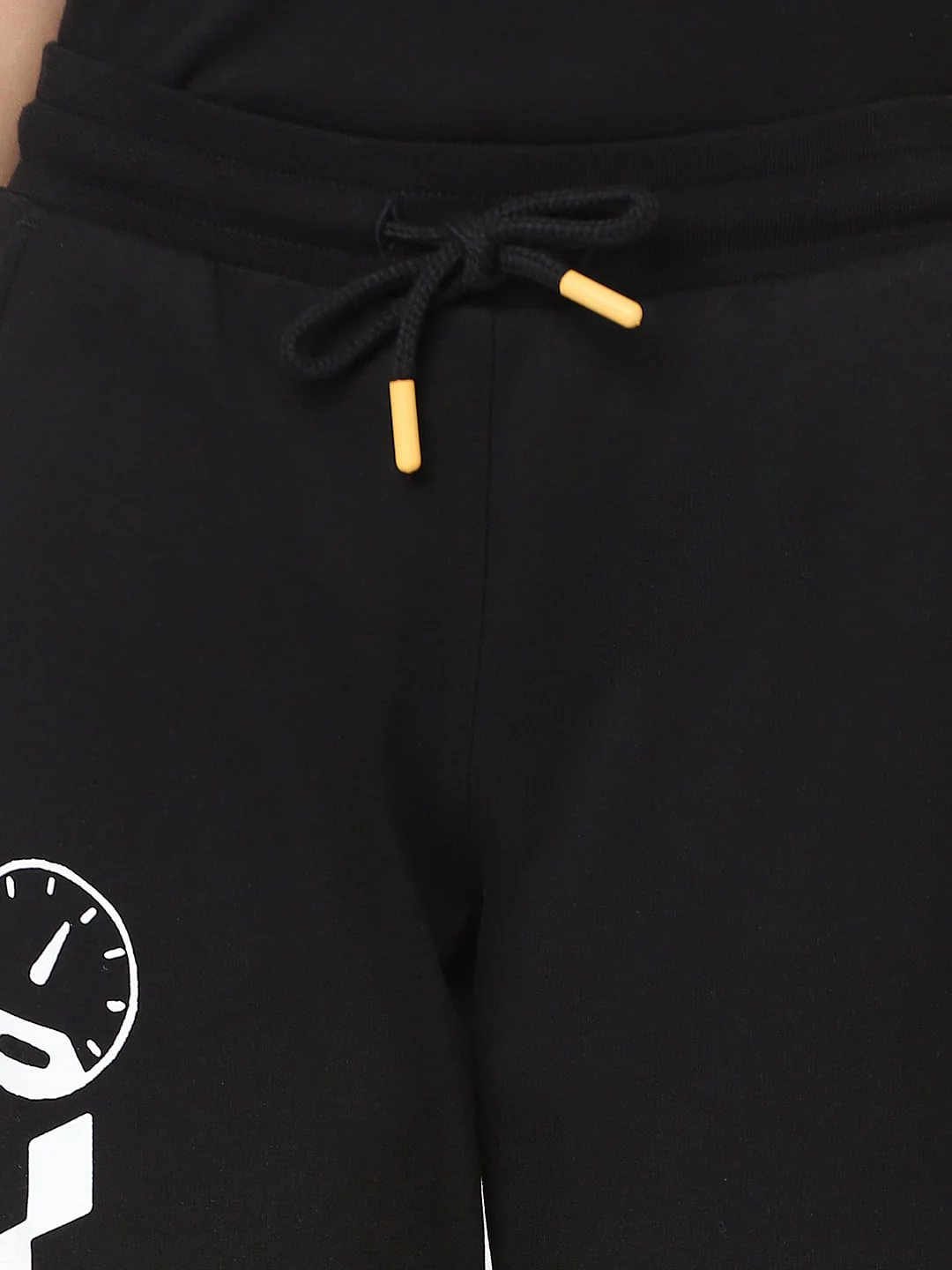 Boys Black Mid Rise Printed Sweatpants - Image 5