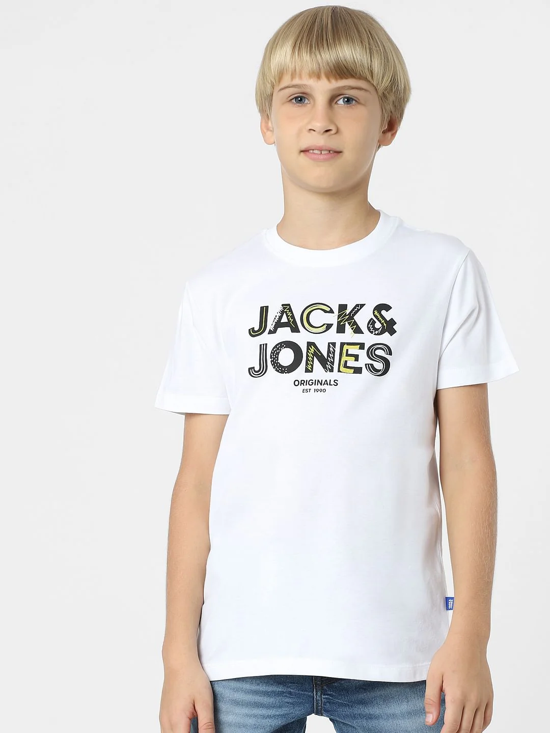 BOYS White Logo Print T-shirt - Image 2