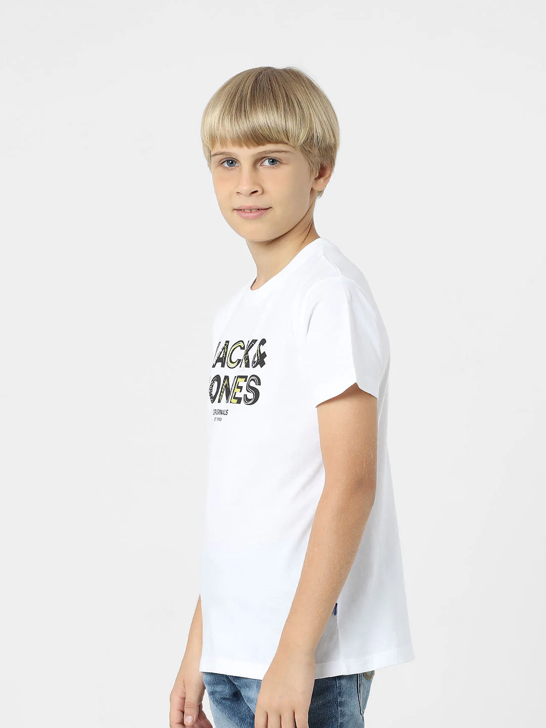 BOYS White Logo Print T-shirt - Image 3