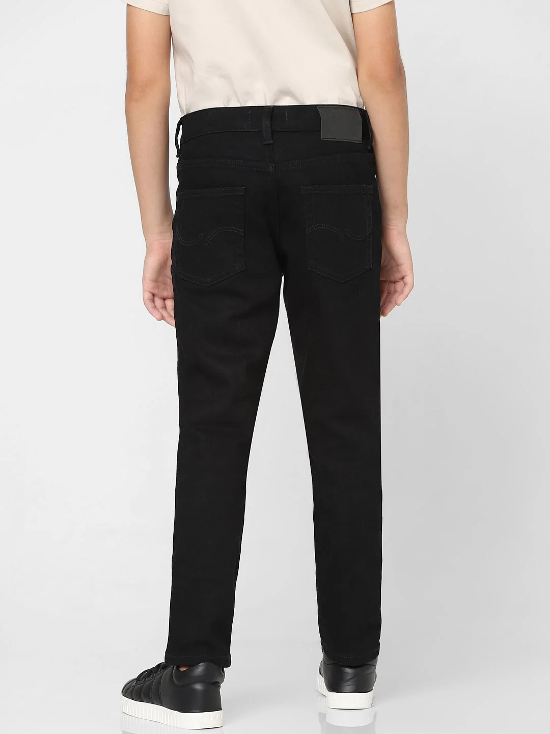 Boys Black Mid Rise Regular Fit Jeans - Image 4