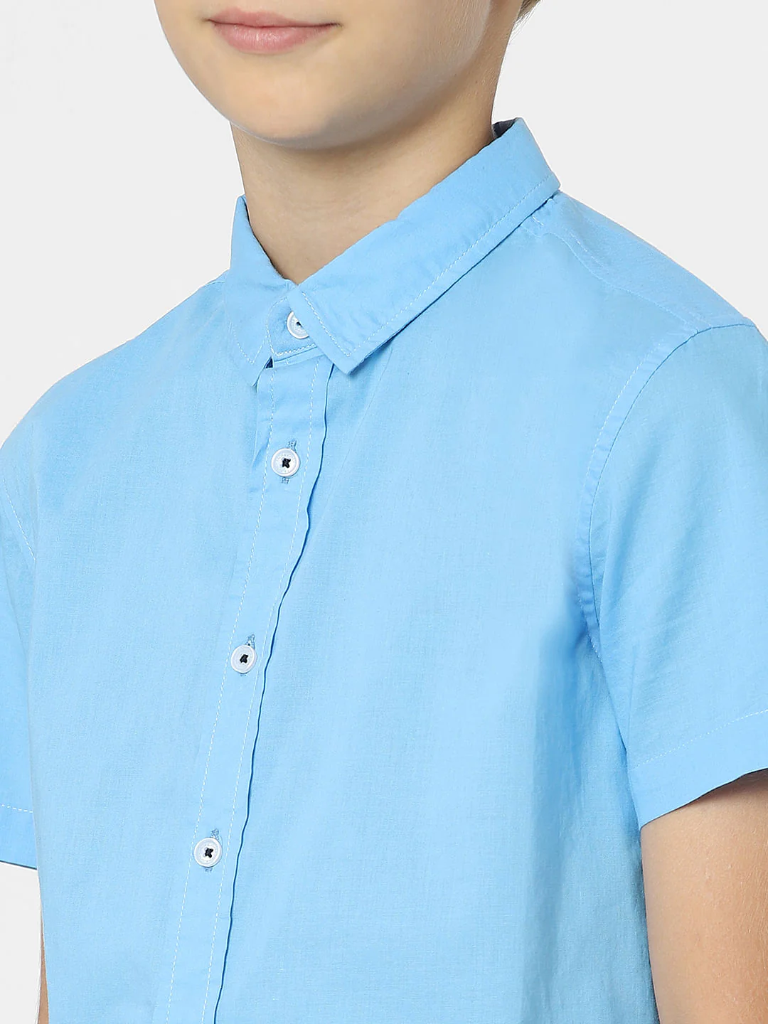 BOYS Blue Short Sleeves Shirt - Image 5