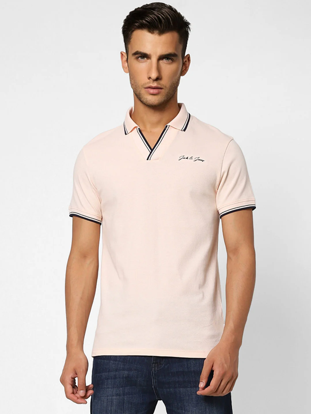 Lilac Contrast Tipping Polo T-shirt - Image 2