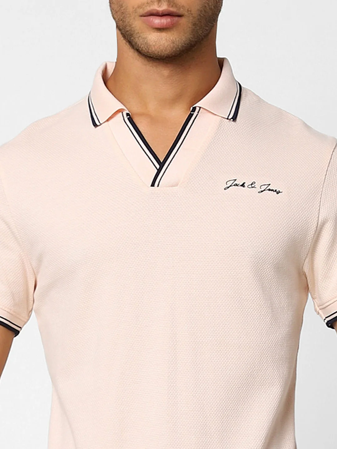 Lilac Contrast Tipping Polo T-shirt - Image 5