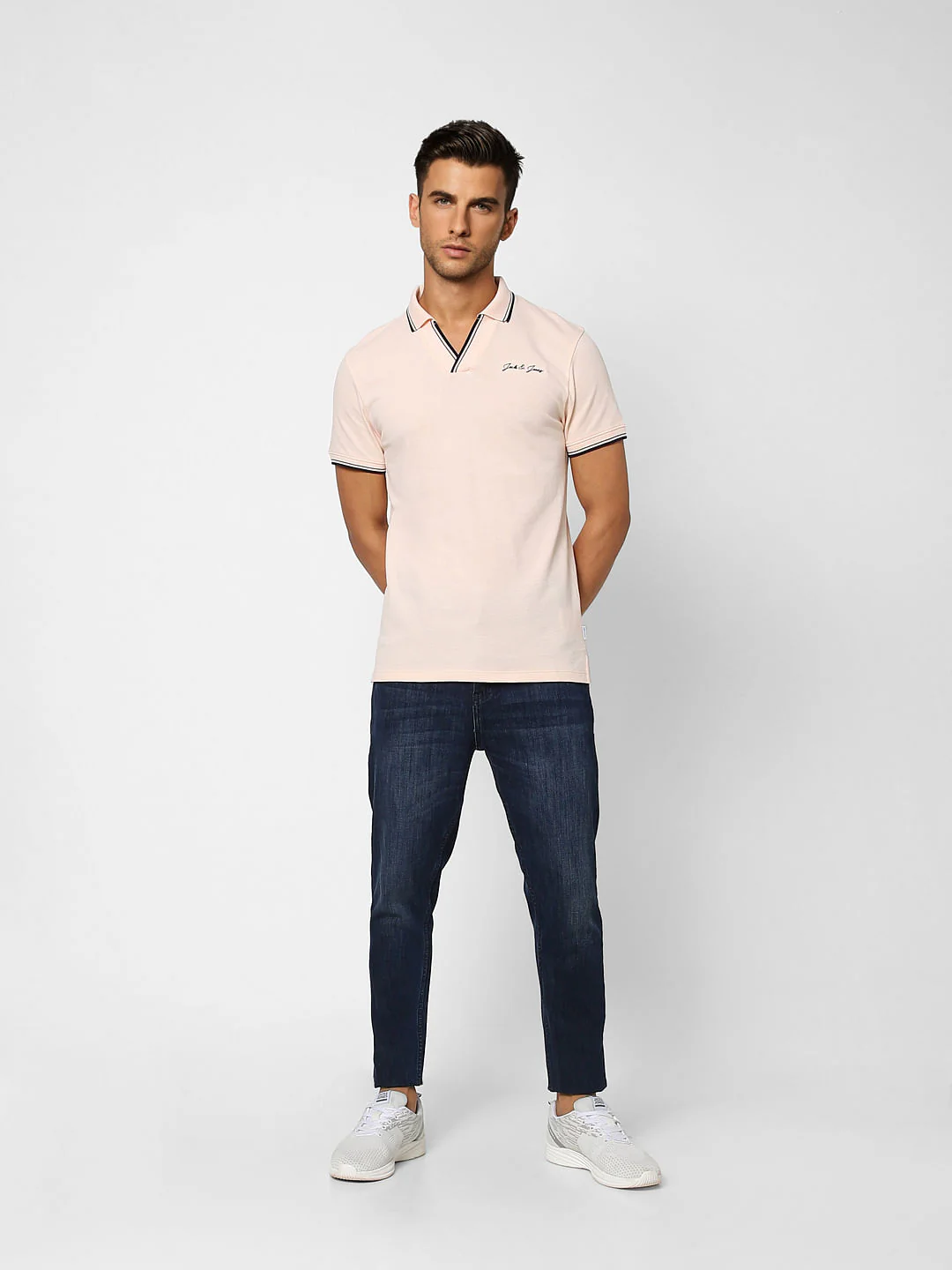 Lilac Contrast Tipping Polo T-shirt - Image 6