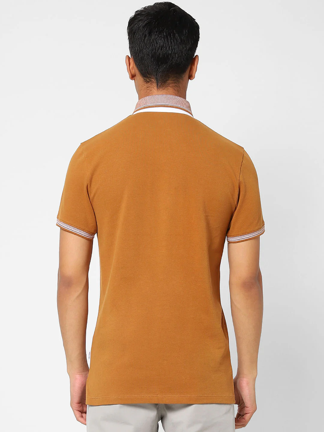 Brown Contrast Tipping Polo T-shirt - Image 4
