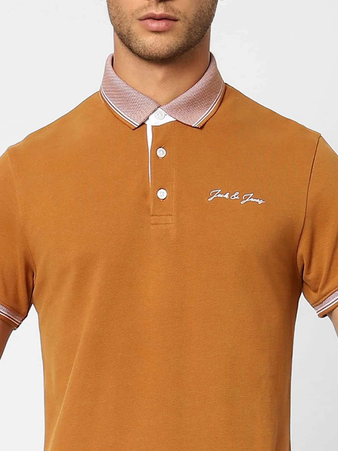 Brown Contrast Tipping Polo T-shirt - Image 5