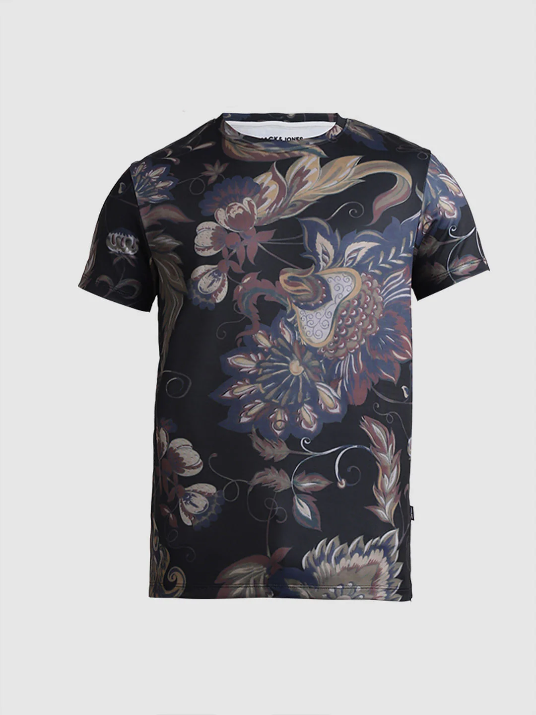 Black Floral Crew Neck T-shirt - Image 7