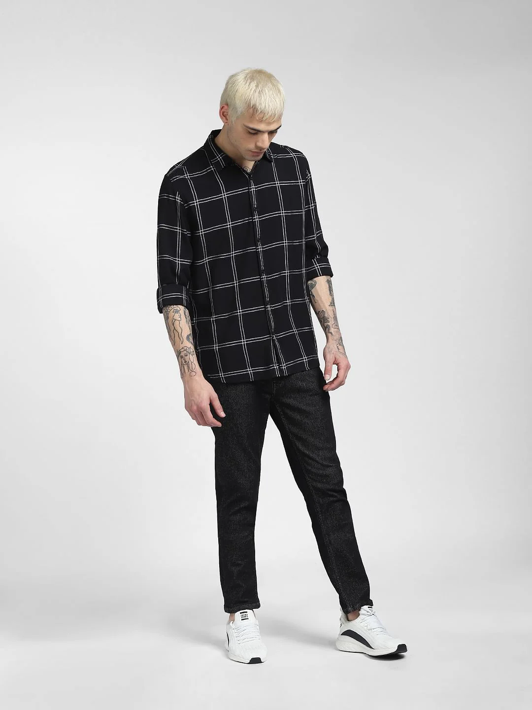 Black Check Full Sleeves Shirt - Image 6
