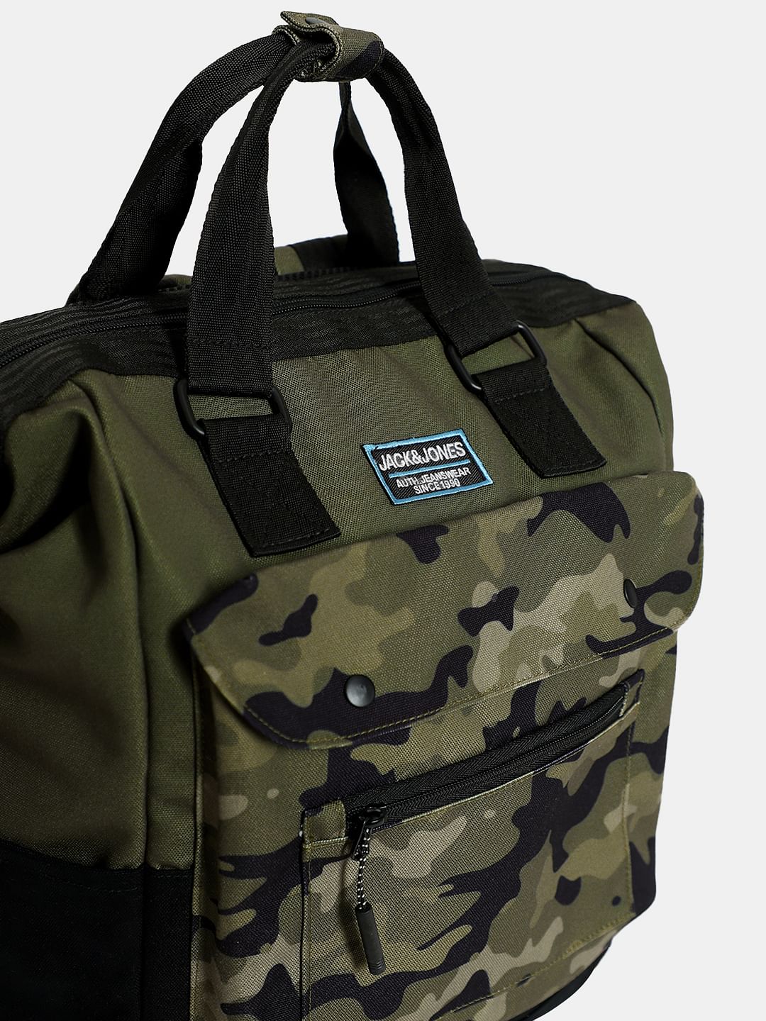 Olive Green Camo Print Backpack - Image 4