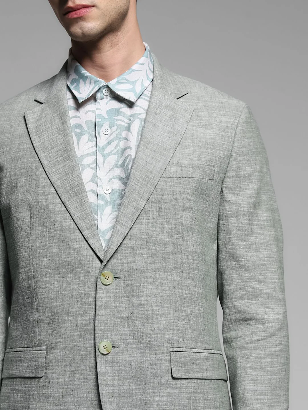 Green Linen Slim Fit Blazer - Image 5