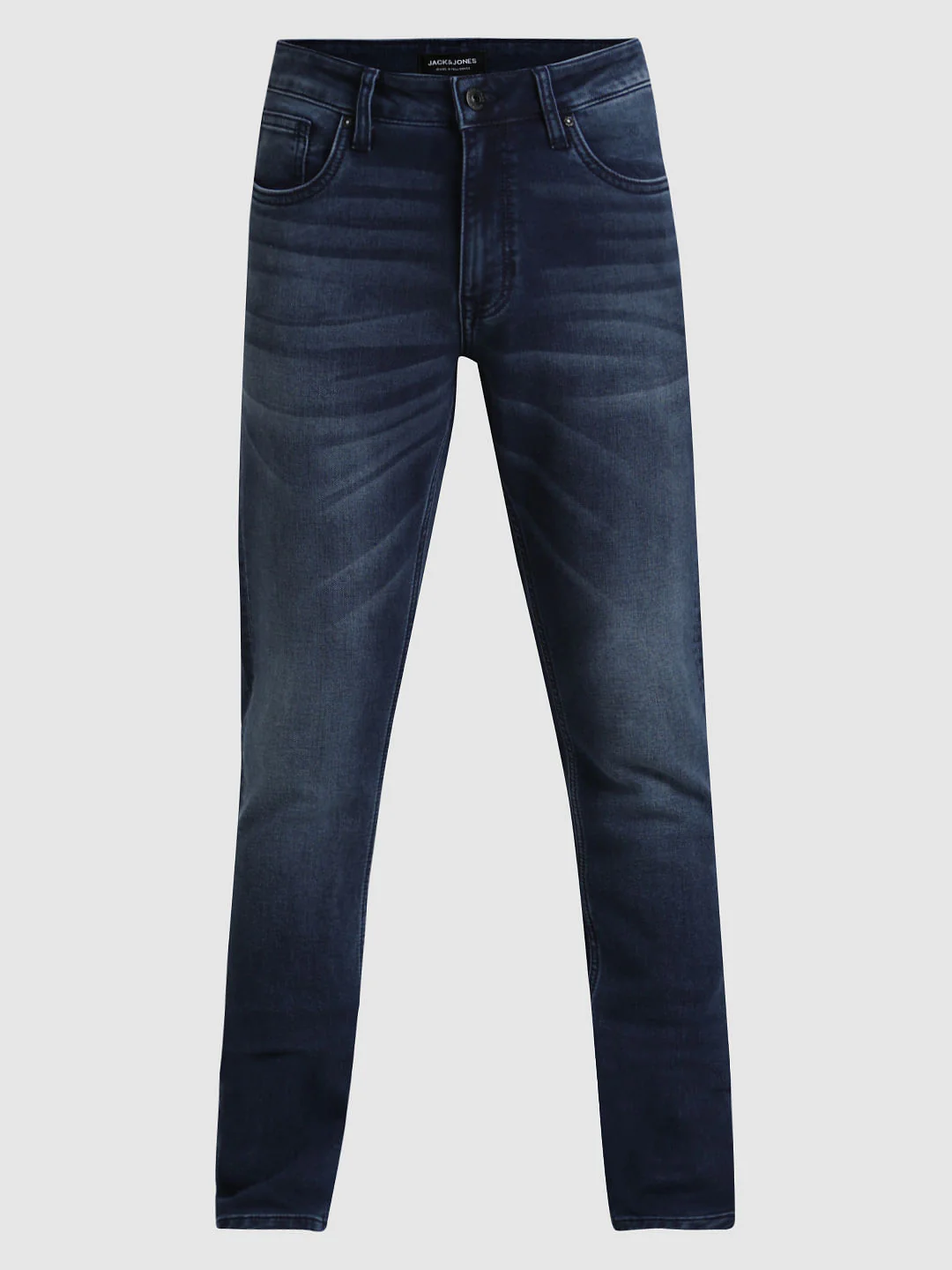 Blue Mid Rise Washed Clark Straight Fit Jeans - Image 6