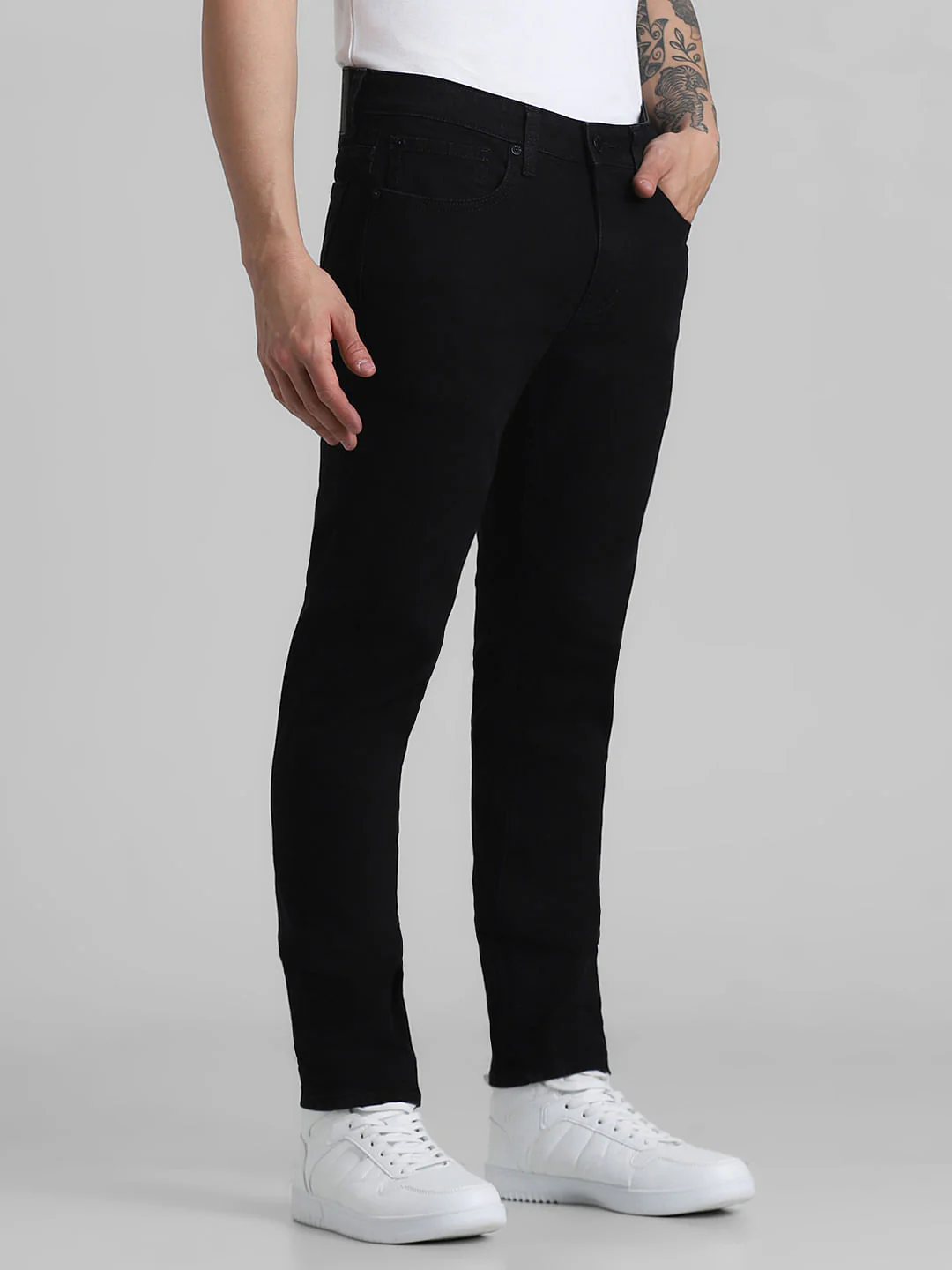 URBAN RACERS by JACK&JONES BLACK LOW RISE GLENN SLIM FIT JEANS - Image 2