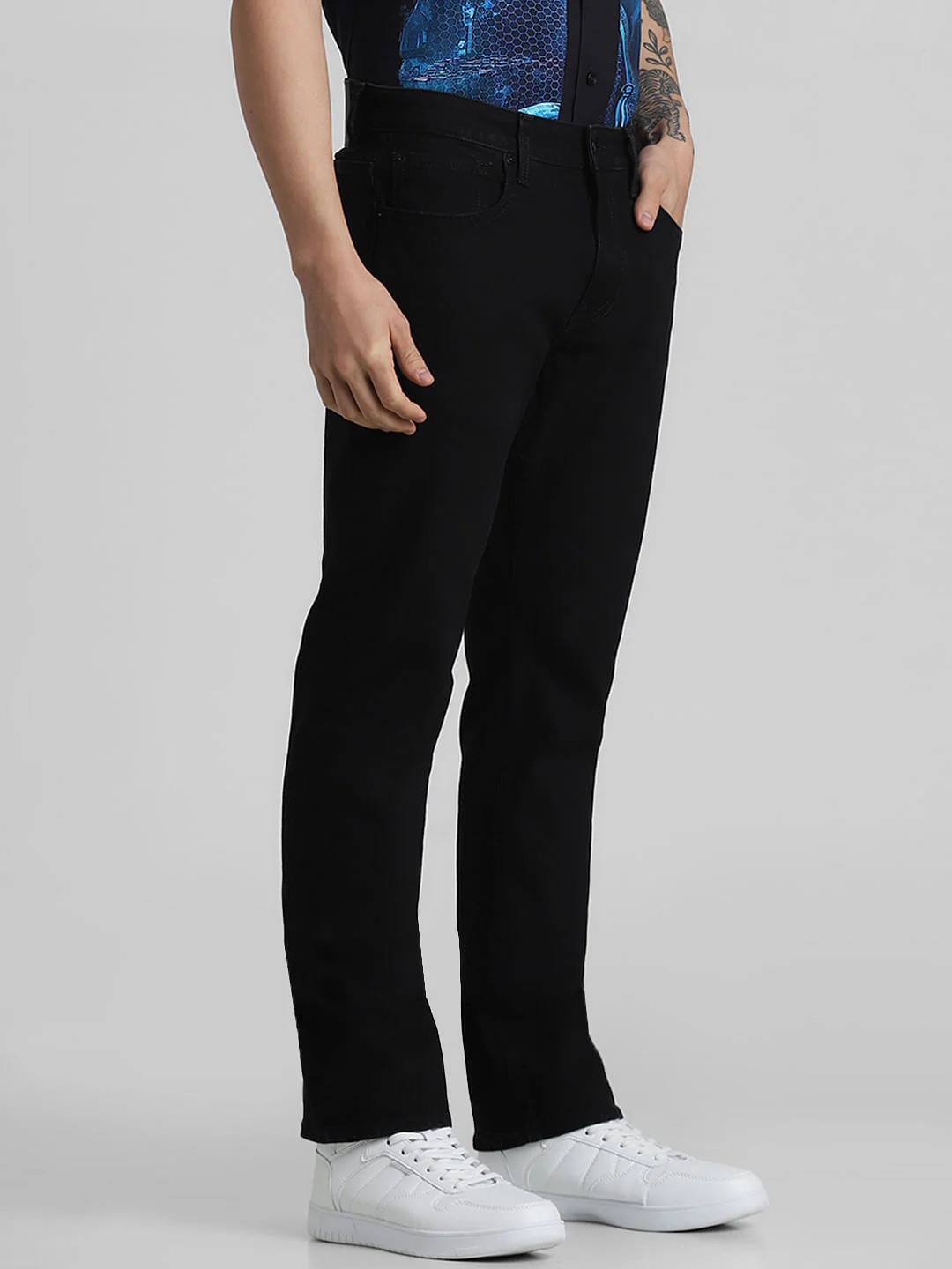 Black Mid Rise Clark Regular Fit Jeans - Image 2