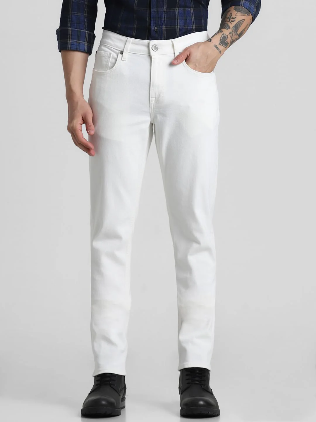 Ecru Low Rise Glenn Slim Fit Jeans