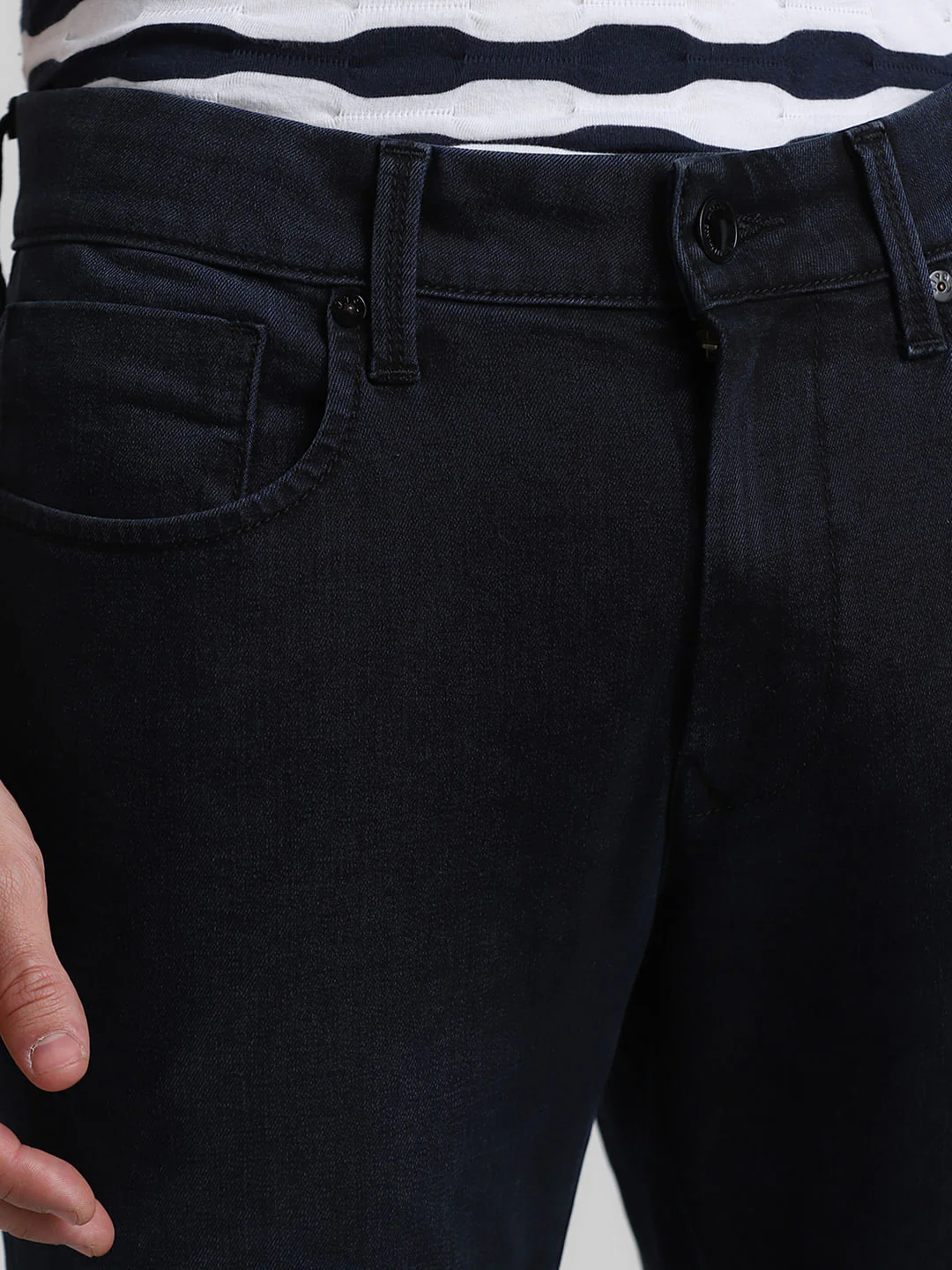 Dark Blue Low Rise Skinny Fit Jeans - Image 4
