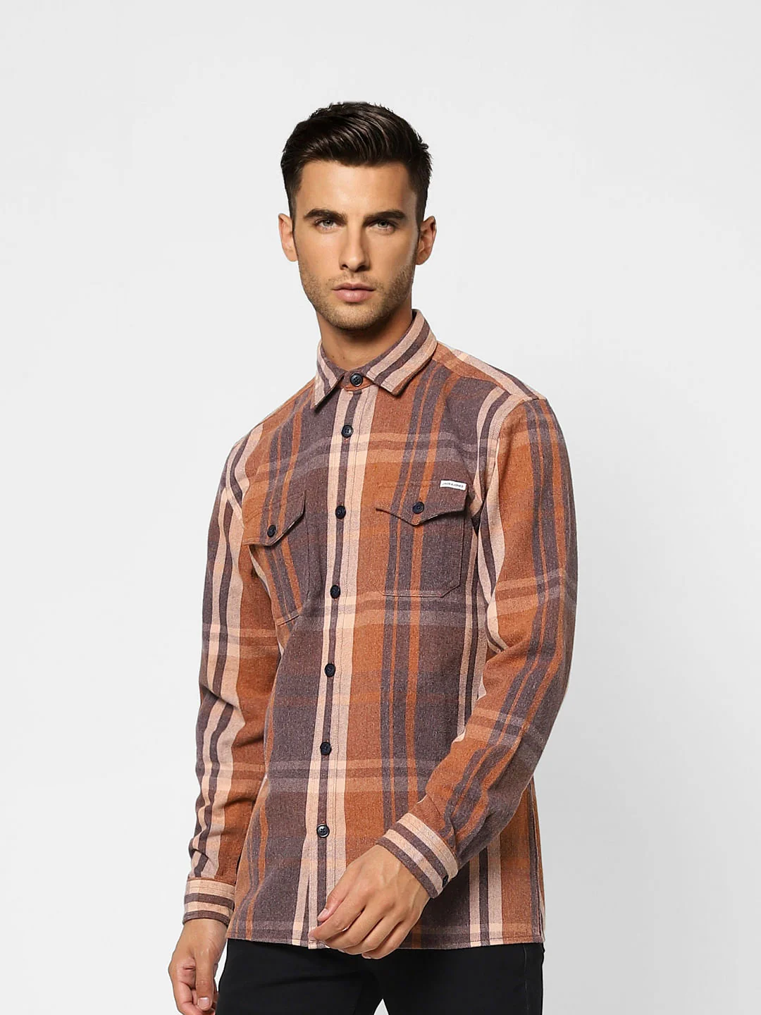 Brown Check Full Sleeves Shirt - Image 3
