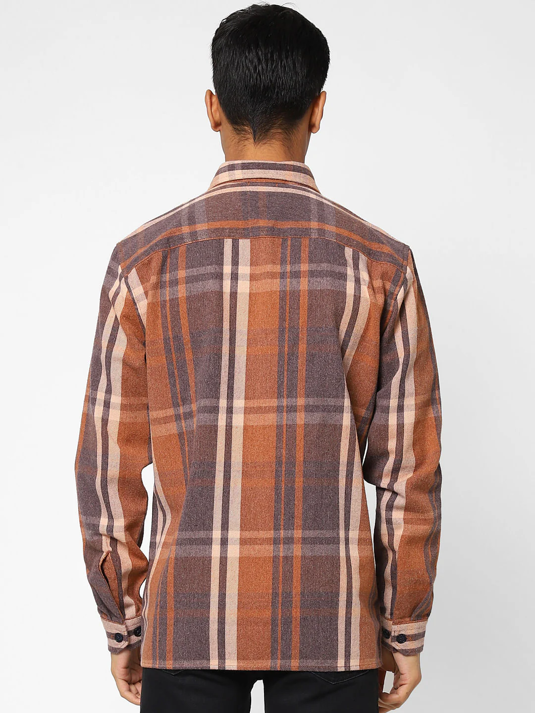 Brown Check Full Sleeves Shirt - Image 4