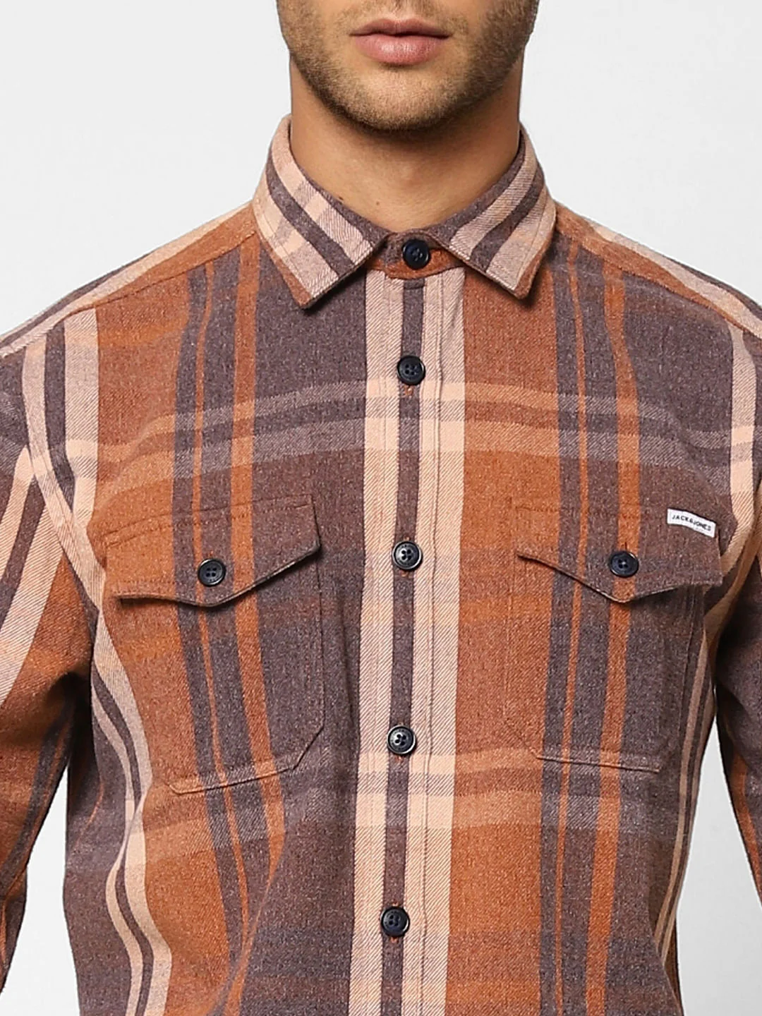Brown Check Full Sleeves Shirt - Image 5