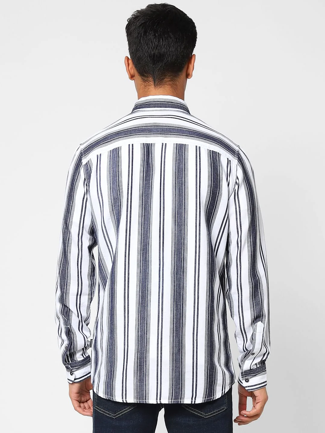 White Striped Full Sleeves Shirt - Image 4