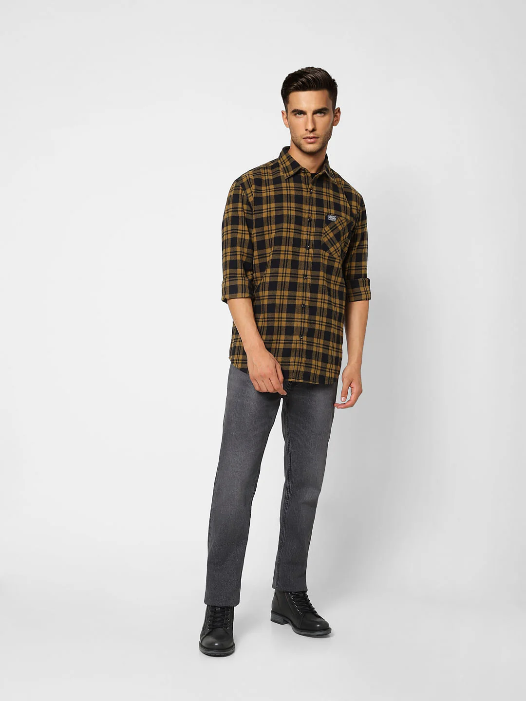 Green Check Print Full Sleeves Shirt - Image 6