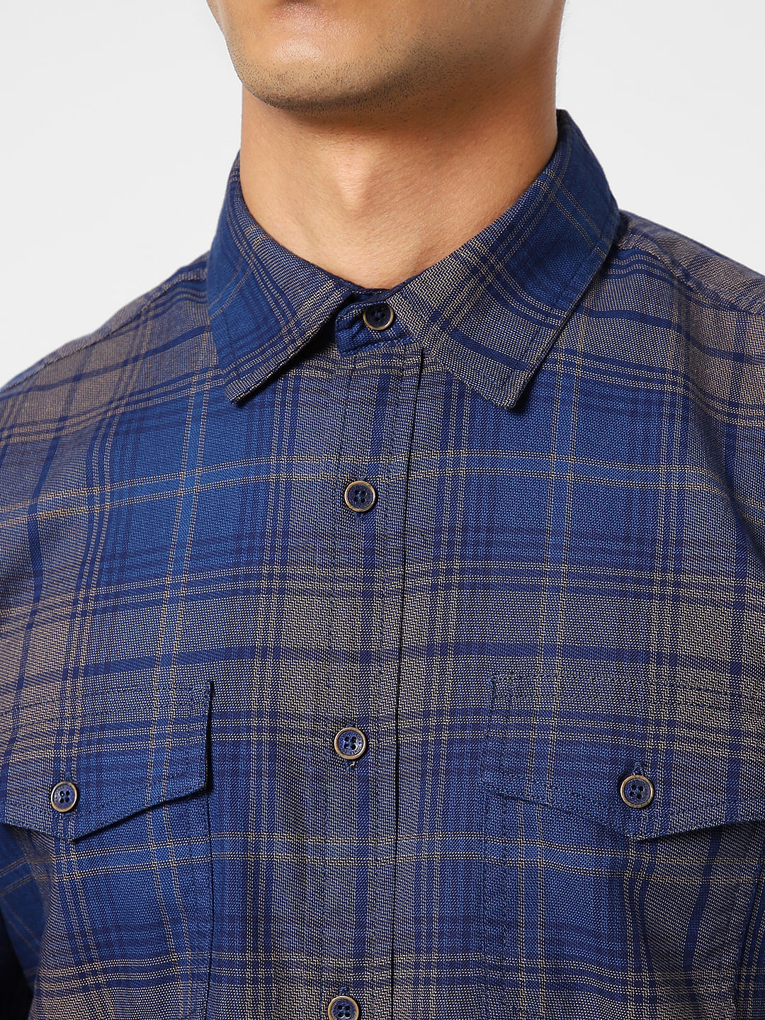 Blue Check Full Sleeves Shirt - Image 5