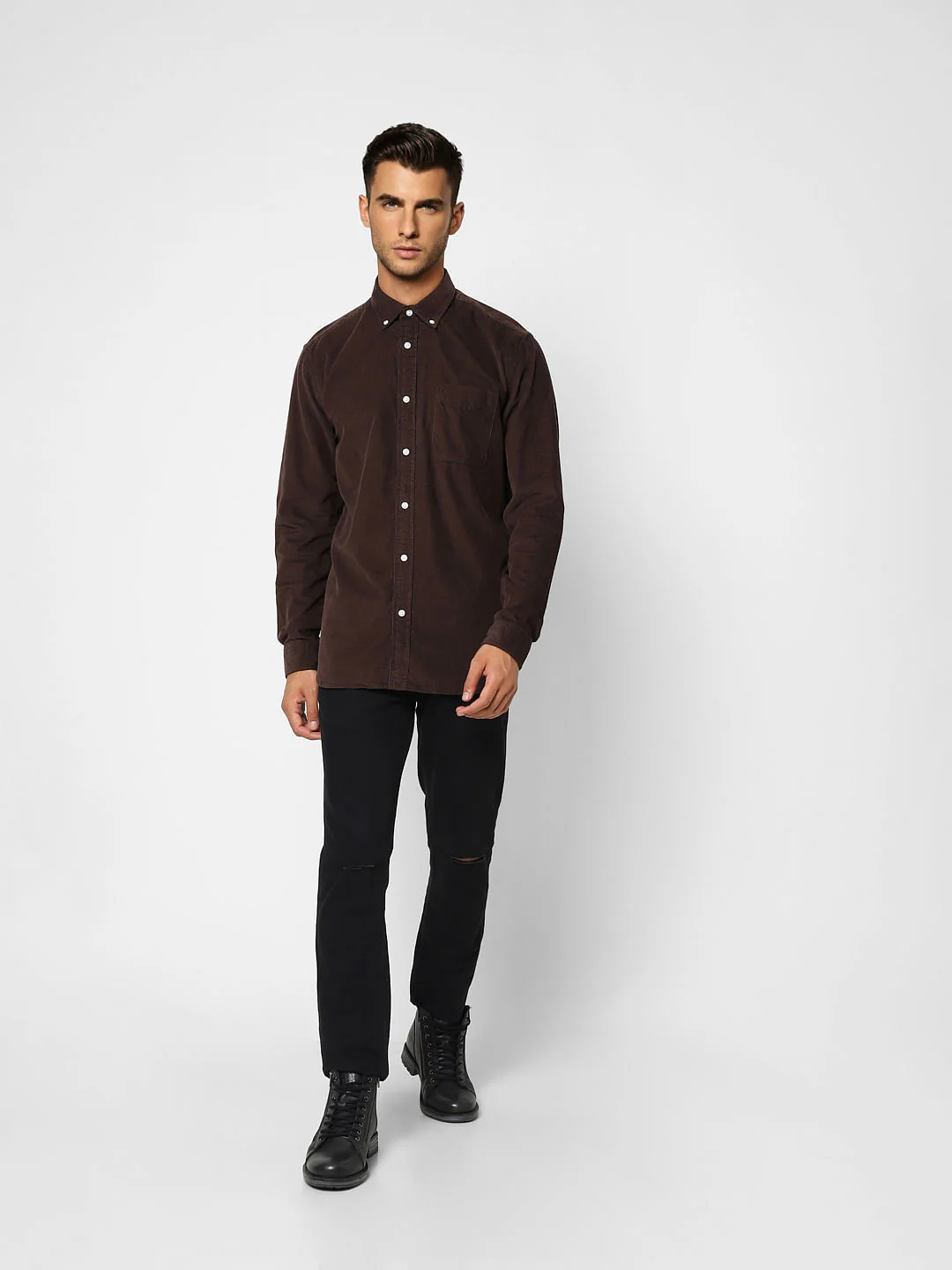 Dark Brown Full Sleeves Shirt - Image 6
