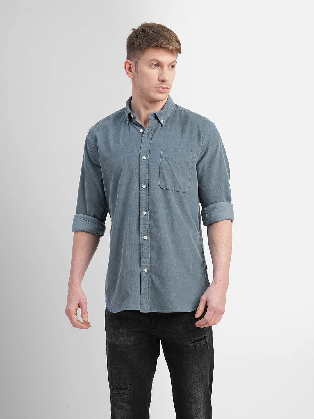 Grey Full Sleeves Shirt - Image 2