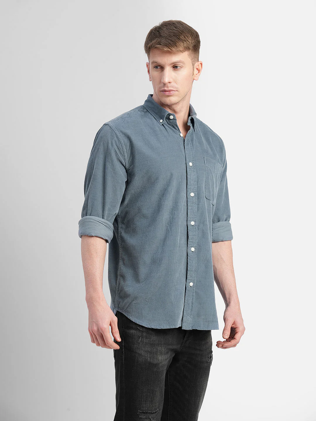 Grey Full Sleeves Shirt - Image 3