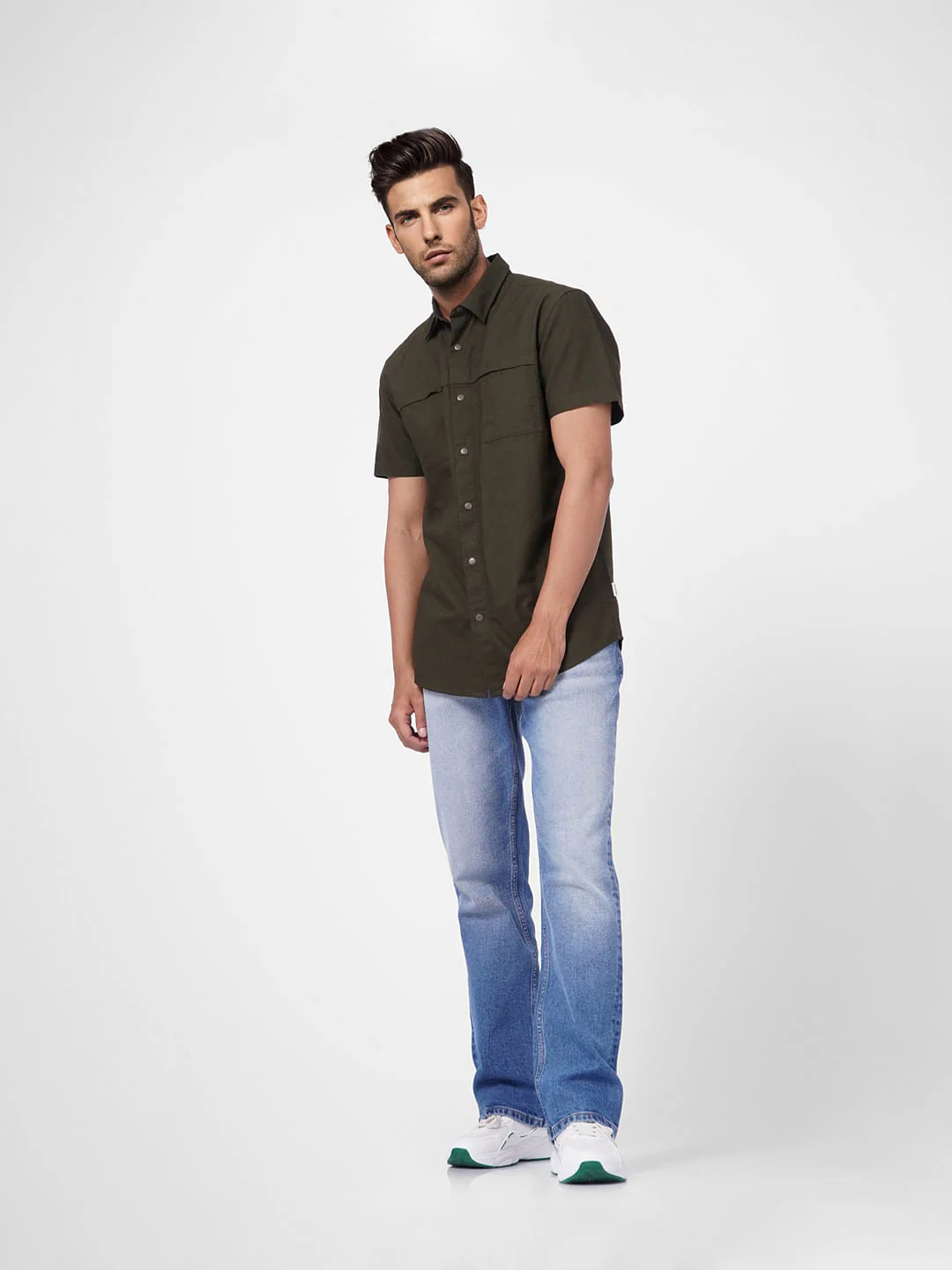Olive Short Sleeves Shirt - Image 6