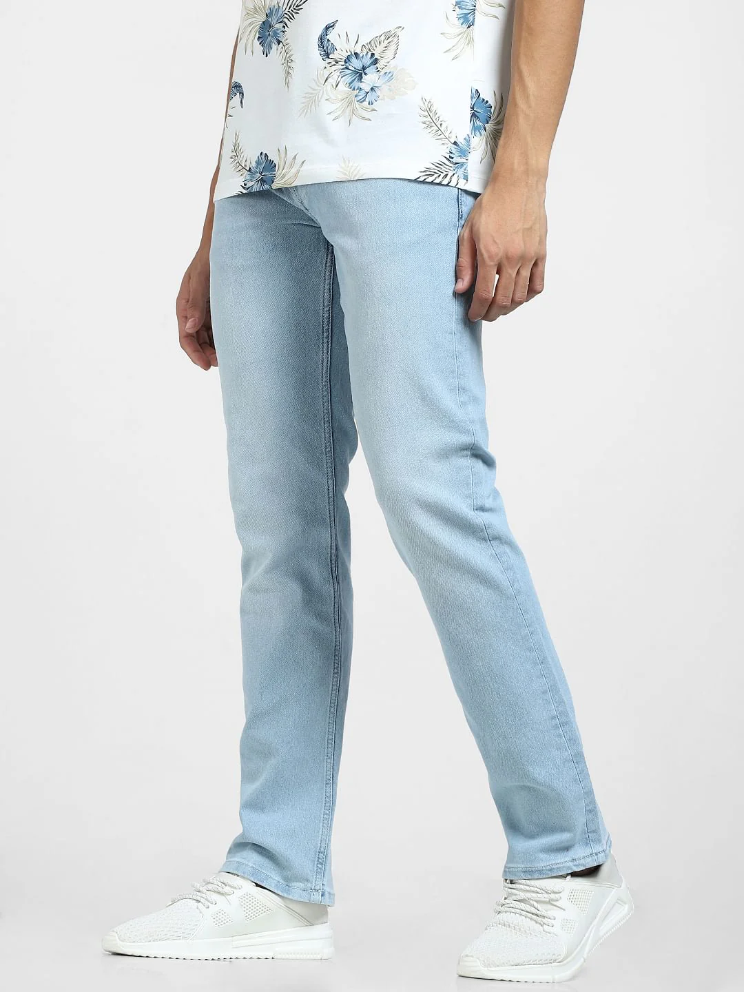 Light Blue Mid Rise Clark Regular Fit Jeans - Image 3
