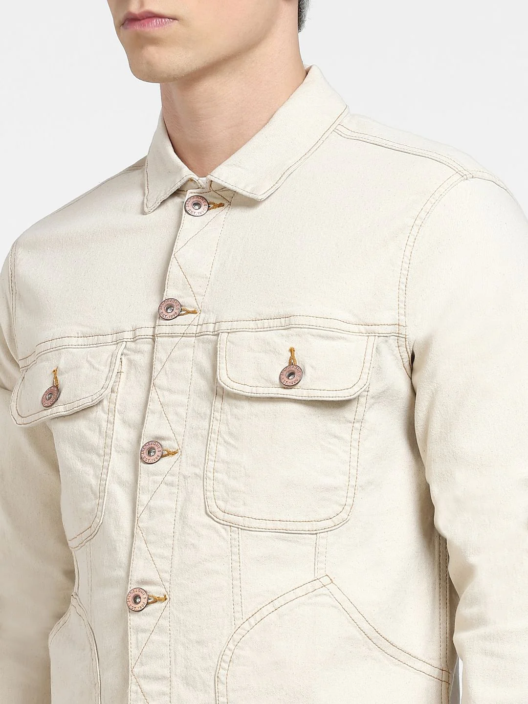 Beige Co-ord Denim Jacket - Image 5